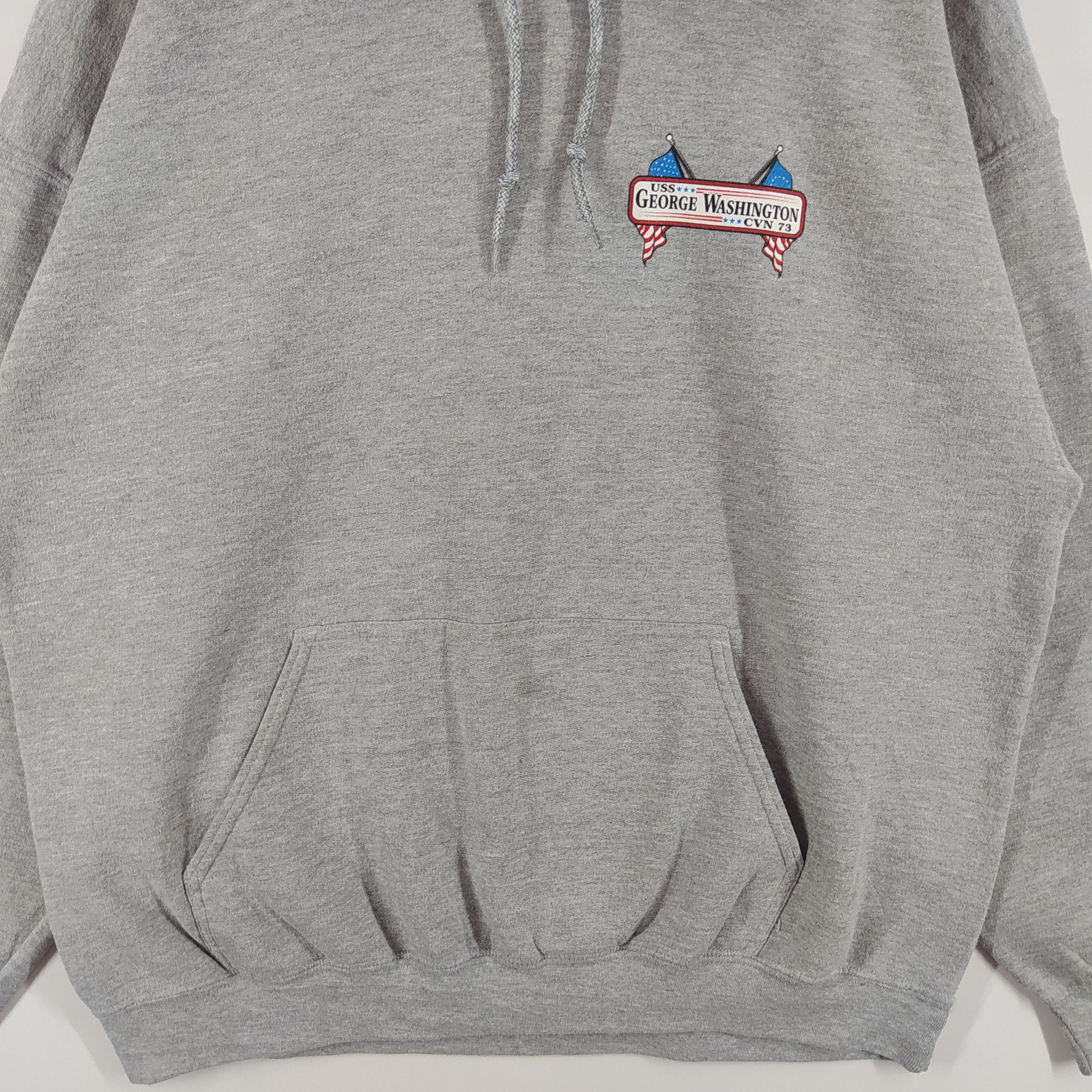 Gildan George Washington Big Backprint By Gildan Grey Hoodie Size US XL / EU 56 / 4 - 5 Thumbnail