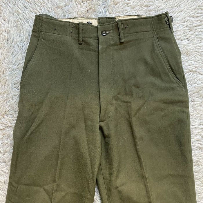 Vintage 50s 30x30 Green Wool Army Pants Heavy Serge Baggy Mi | Grailed