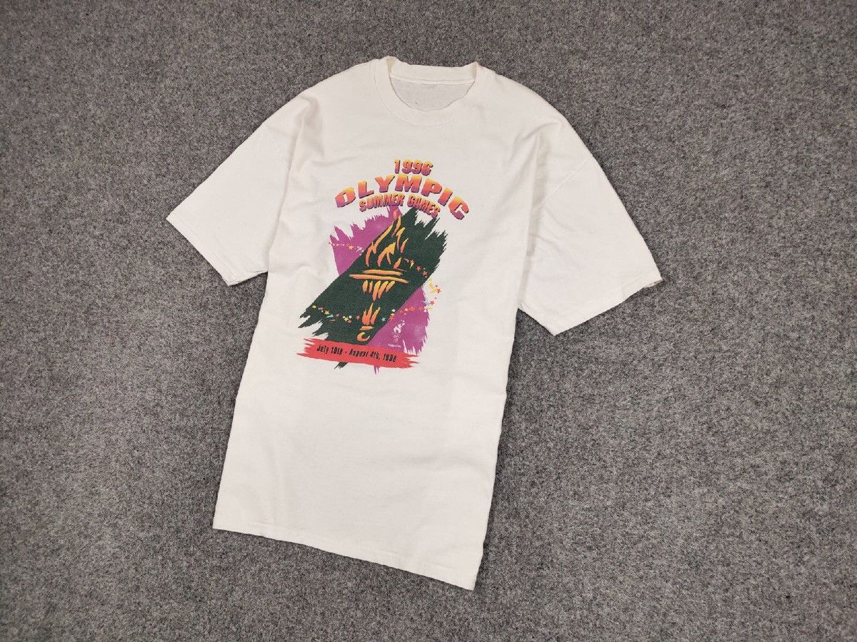 USA Olympics Rare Vintage Atlanta1996 Olympic Summer Games T shirt Size US XL / EU 56 / 4 - 3 Thumbnail
