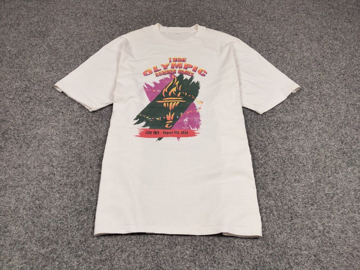 USA Olympics Rare Vintage Atlanta1996 Olympic Summer Games T shirt Size US XL / EU 56 / 4 - 2 Thumbnail
