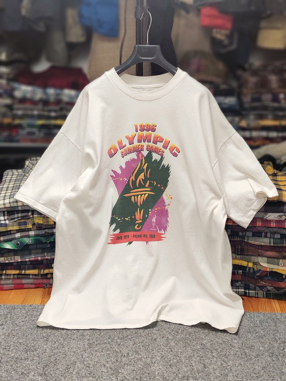 USA Olympics Rare Vintage Atlanta1996 Olympic Summer Games T shirt Size US XL / EU 56 / 4 - 21 Thumbnail