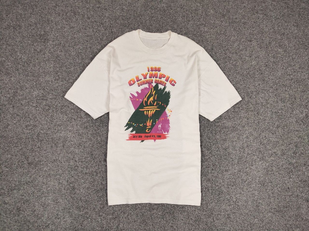 USA Olympics Rare Vintage Atlanta1996 Olympic Summer Games T shirt Size US XL / EU 56 / 4 - 1 Thumbnail