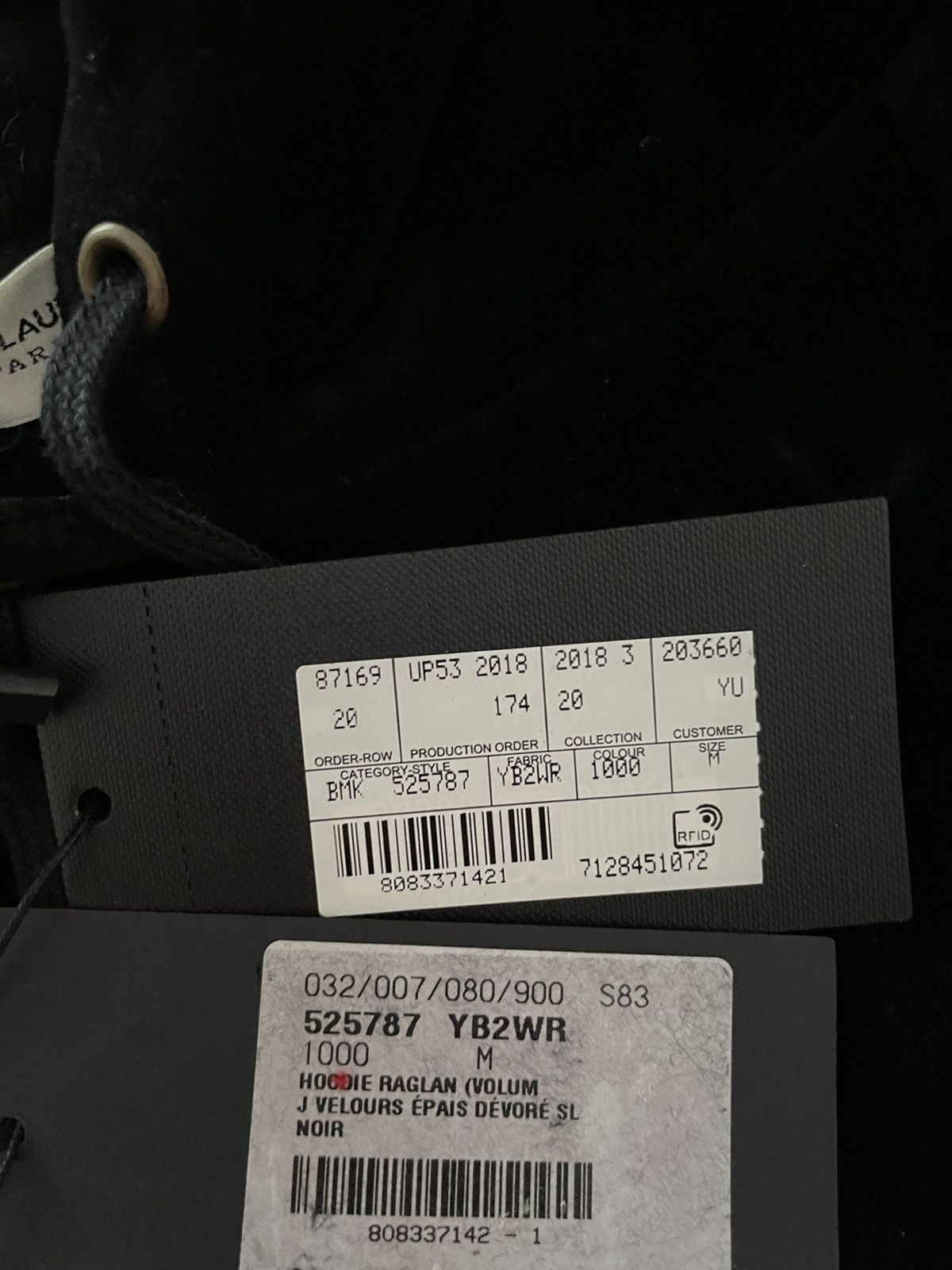 Hedi Slimane × Saint Laurent Paris × Yves Saint Laurent New SL Logo Velvet Distressed Ripped Hoodie Limited Edition Size US M / EU 48-50 / 2 - 4 Thumbnail