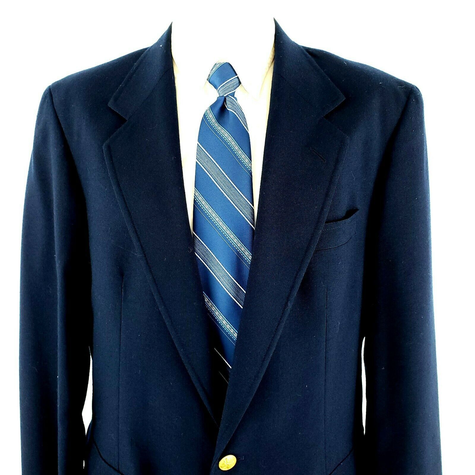 Savile Row Savile Row Wool 2 Gold Button Blazer 42L Blue | Grailed