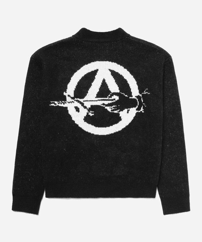 Absent × Fugazi Fugazi x Absent Monogram Knit Cardigan Black XL Size US XL / EU 56 / 4 - 1 Thumbnail