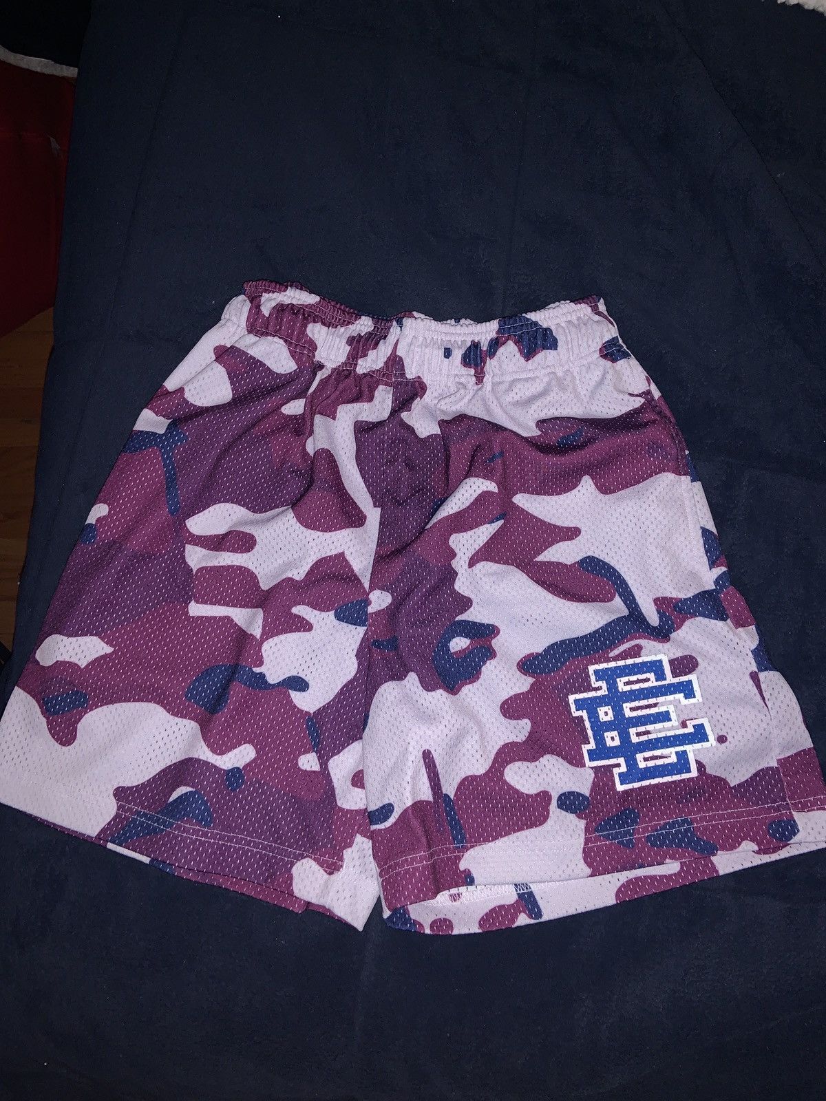image of Eric Emanuel Purple Camo Shorts Size Medium, Men's