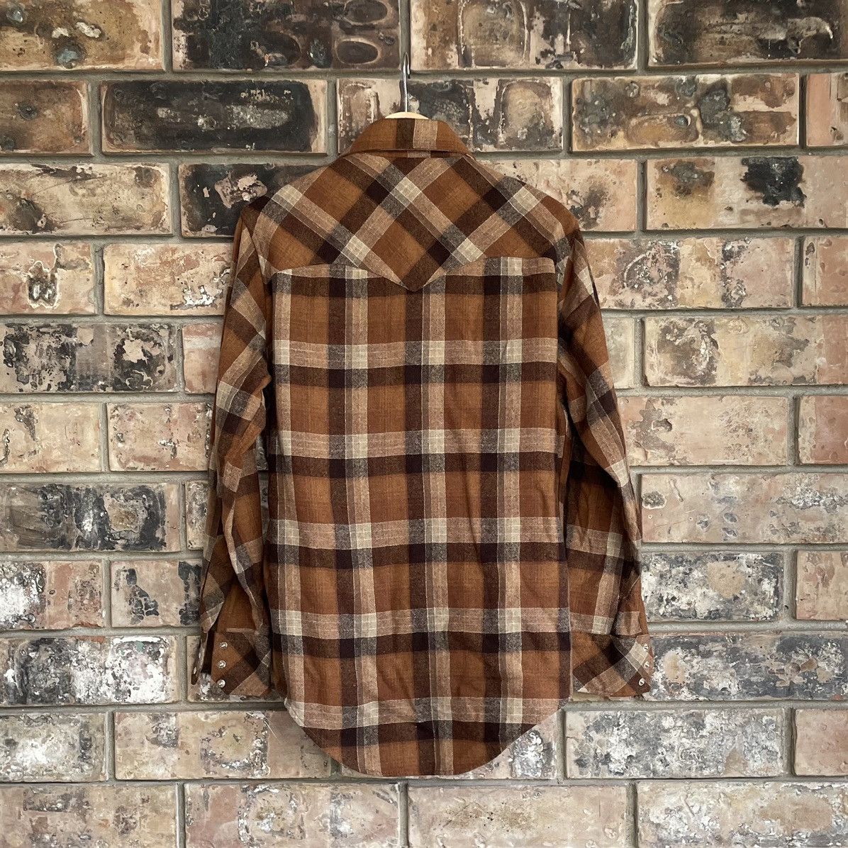 Flannel × Vintage Vintage Brown Wool Flannel Button Up Shirt Travis Scott Size US L / EU 52-54 / 3 - 2 Thumbnail