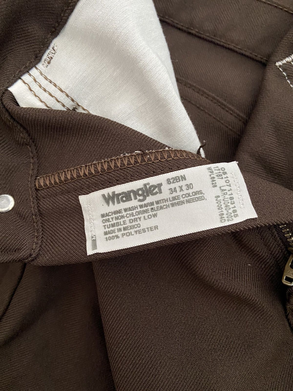 Vintage × Wrangler Wrangler Poly Jeans Chocolate Brown Size US 32 / EU 48 - 5 Thumbnail