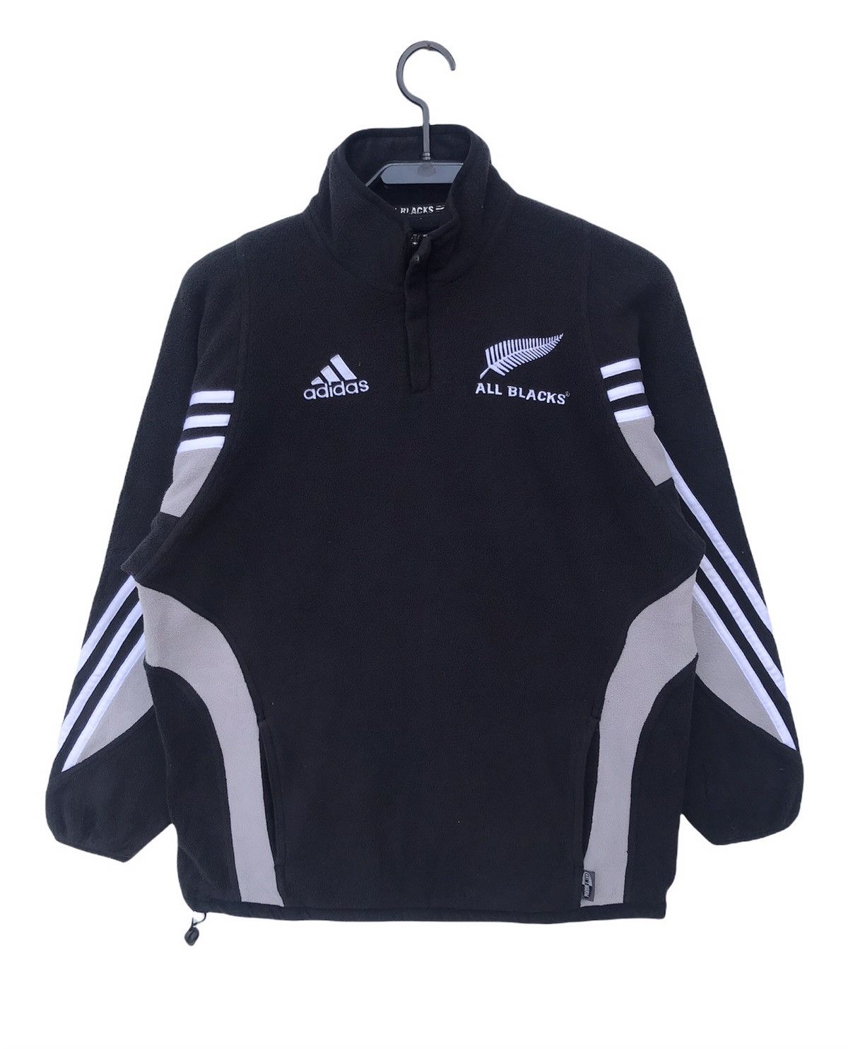 Adidas Vintage Adidas All Blacks Fleece Half Zip Fleece Jacket Size US M / EU 48-50 / 2 - 1 Thumbnail