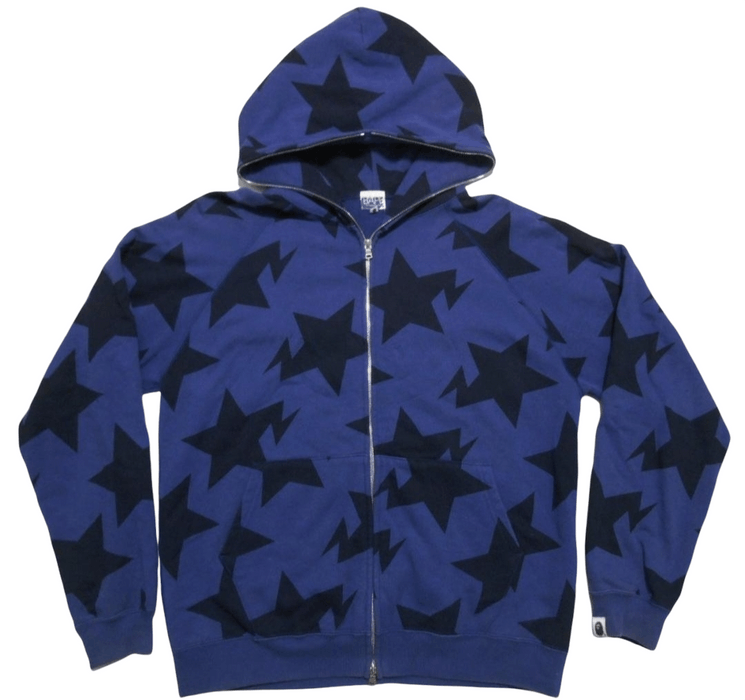 Bape Bape Star Hoodie Bapesta Navy Full Zip M Grailed