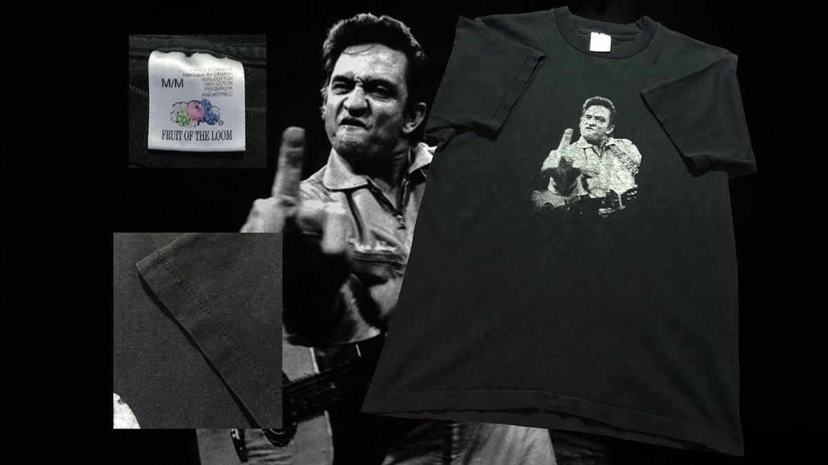 Band Tees × Vintage Jonny cash middle finger tee Size US M / EU 48-50 / 2 - 1 Thumbnail