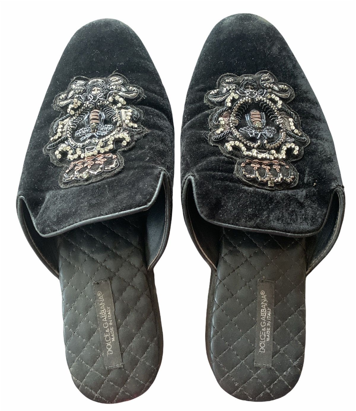 Dolce & Gabbana Dolce & Gabbana Velvet Slippers With Coat of