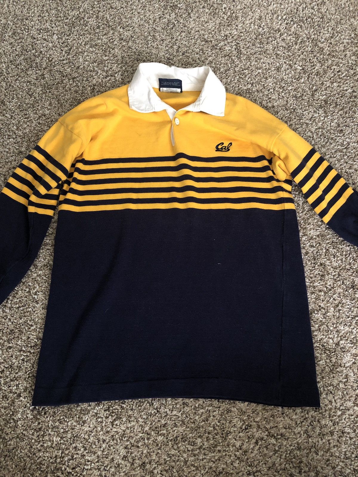 Canterbury Of New Zealand CAL UC Berkeley striped Blue and Gold Polo ...