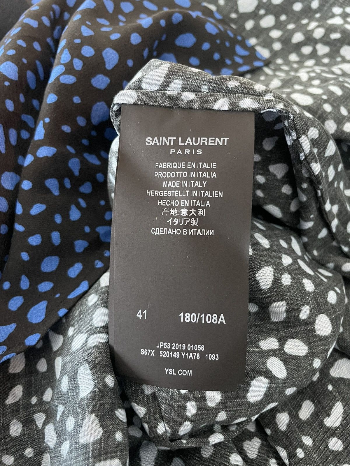 Hedi Slimane × Saint Laurent Paris × Yves Saint Laurent $1,200 Value Rare Runway Leopard Shirt Limited Edition NEW Size US M / EU 48-50 / 2 - 4 Thumbnail