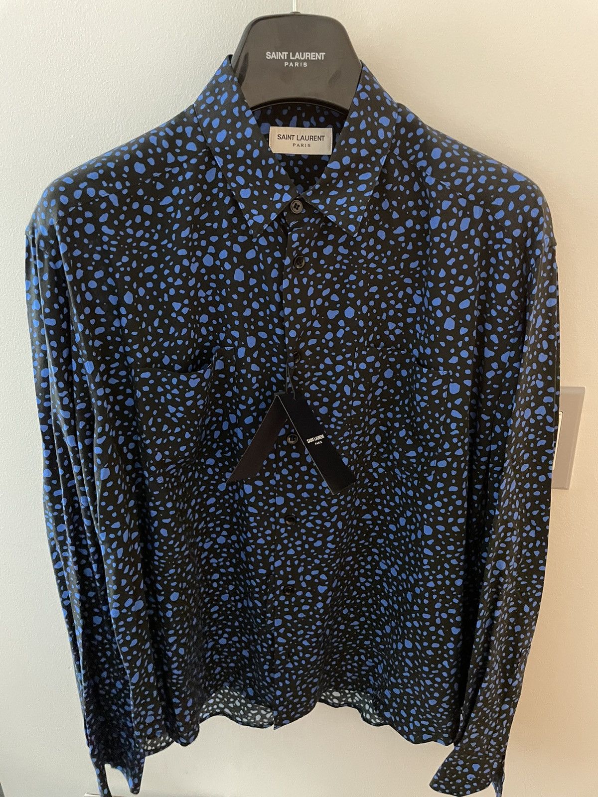 Hedi Slimane × Saint Laurent Paris × Yves Saint Laurent $1,200 Value Rare Runway Leopard Shirt Limited Edition NEW Size US M / EU 48-50 / 2 - 24 Thumbnail