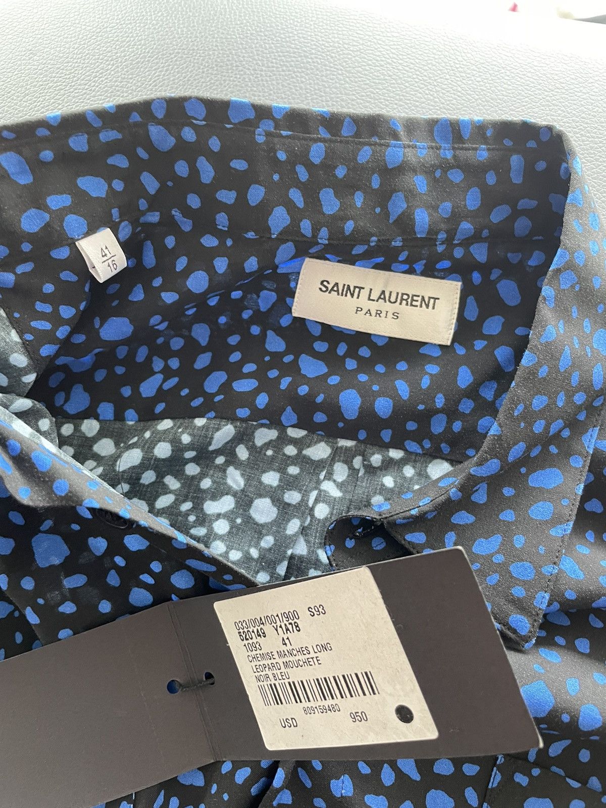 Hedi Slimane × Saint Laurent Paris × Yves Saint Laurent $1,200 Value Rare Runway Leopard Shirt Limited Edition NEW Size US M / EU 48-50 / 2 - 20 Thumbnail