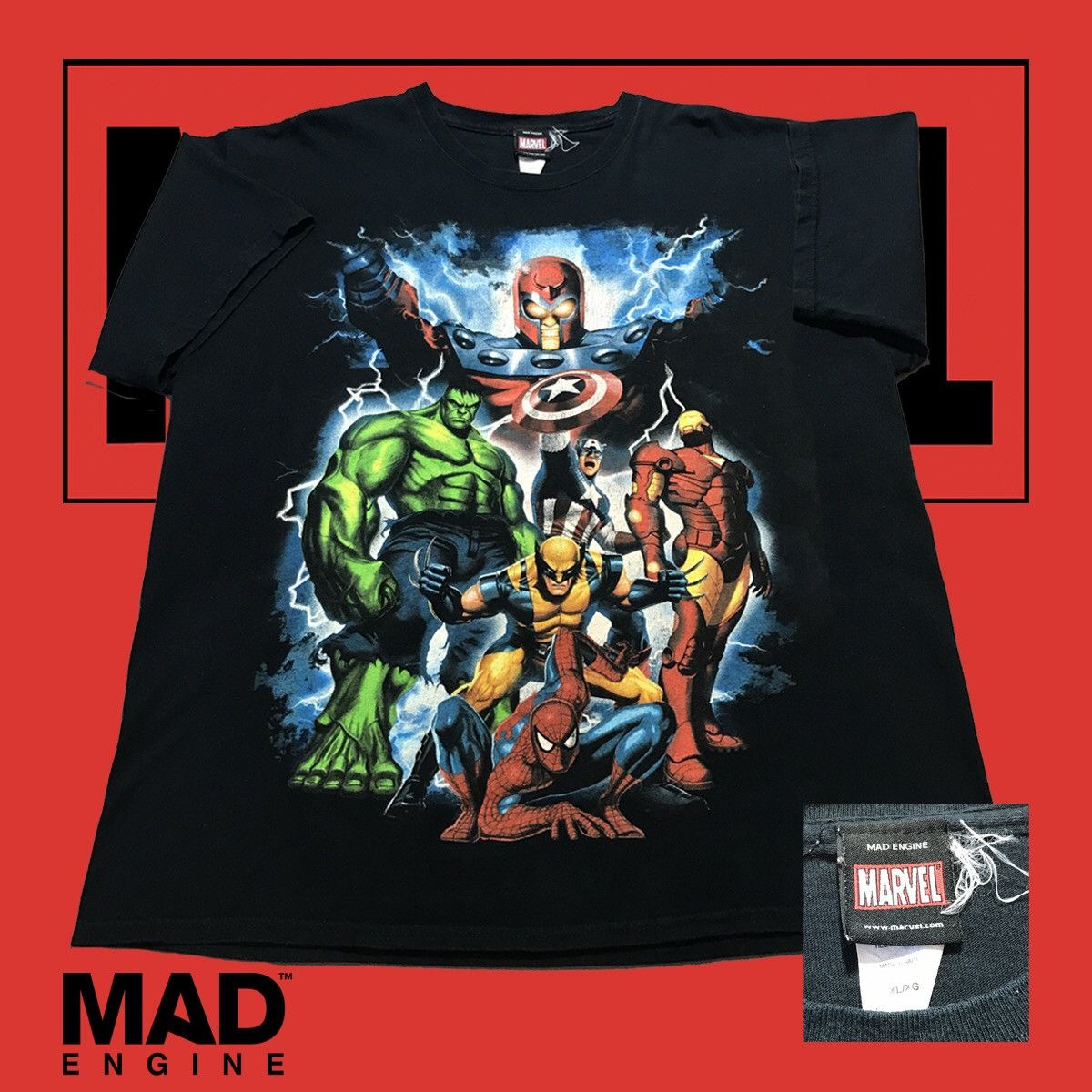 Mad Engine × Marvel Comics × Vintage Marvel Avengers x Xmen magneto wolverine t shirt Size US XL / EU 56 / 4 - 1 Thumbnail