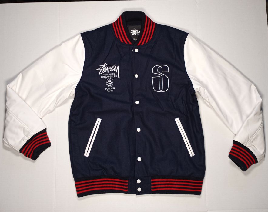 Stussy Stussy World Tour Varsity Jacket | Grailed