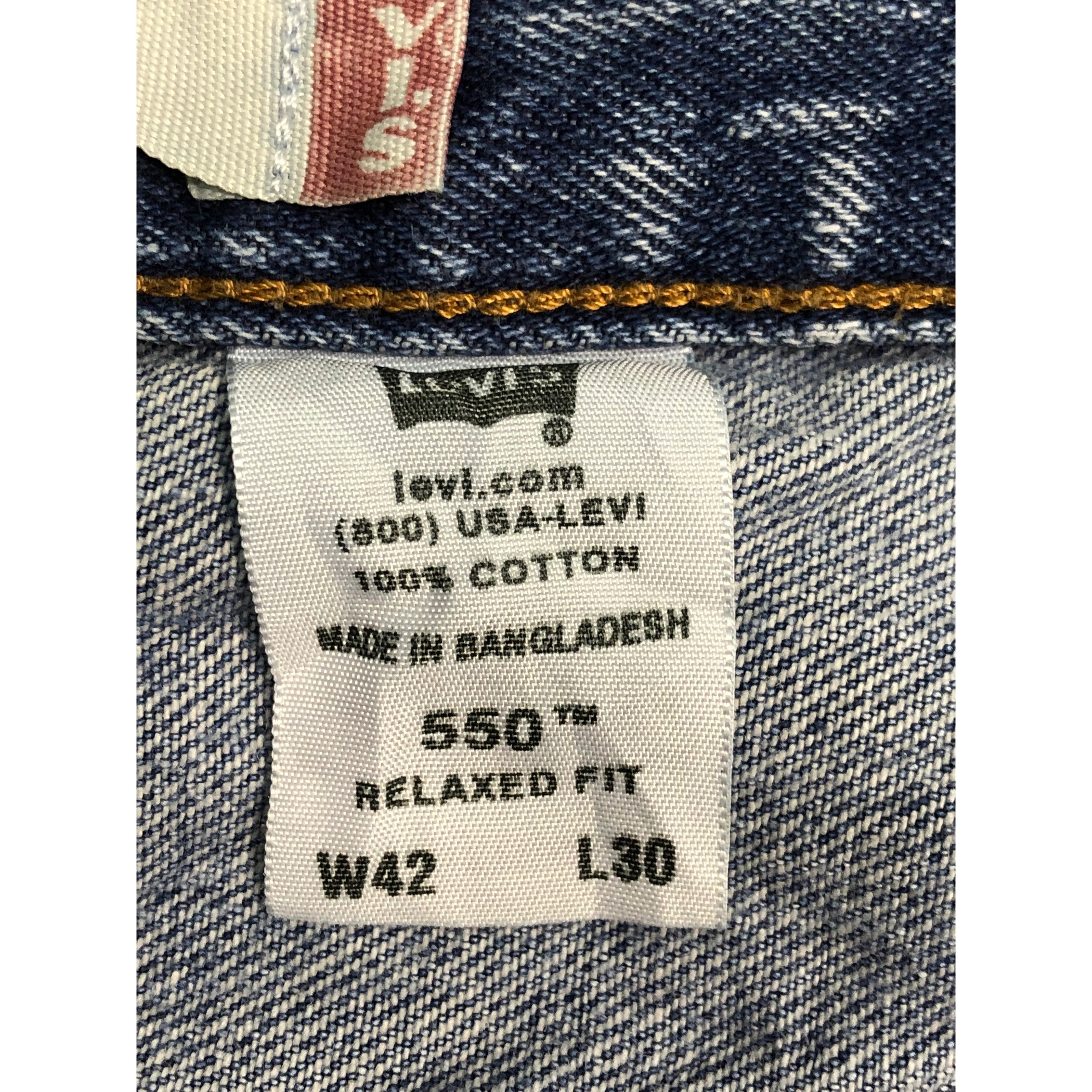 Levi's Vintage Levis 550 Relaxed Fit Faded Denim Lightwash DP0153 Size US 43 - 6 Thumbnail