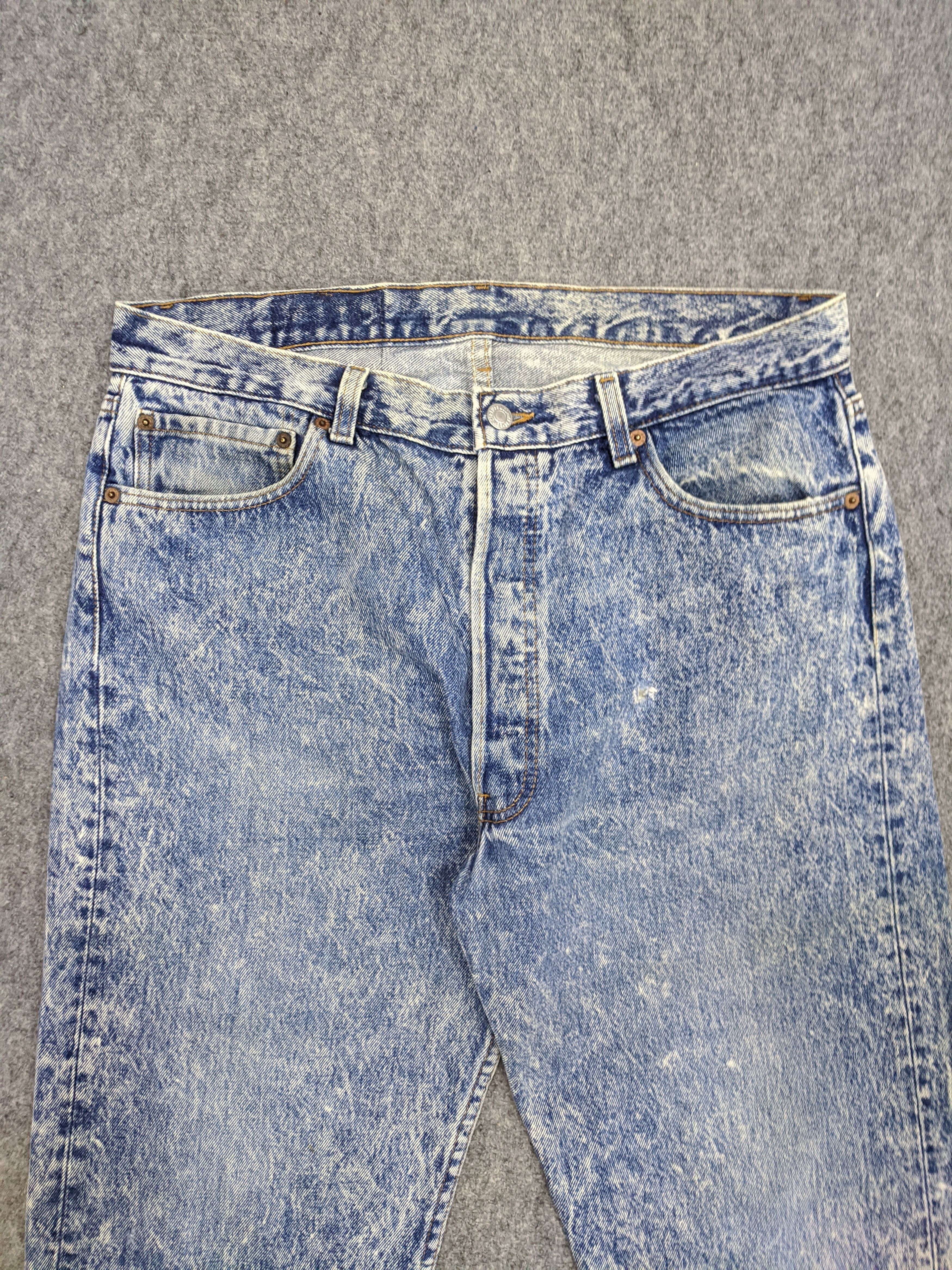 Levi's Vintage 90s Levis 501 Acid Wash Jeans DP0817 Size US 35 - 2 Thumbnail