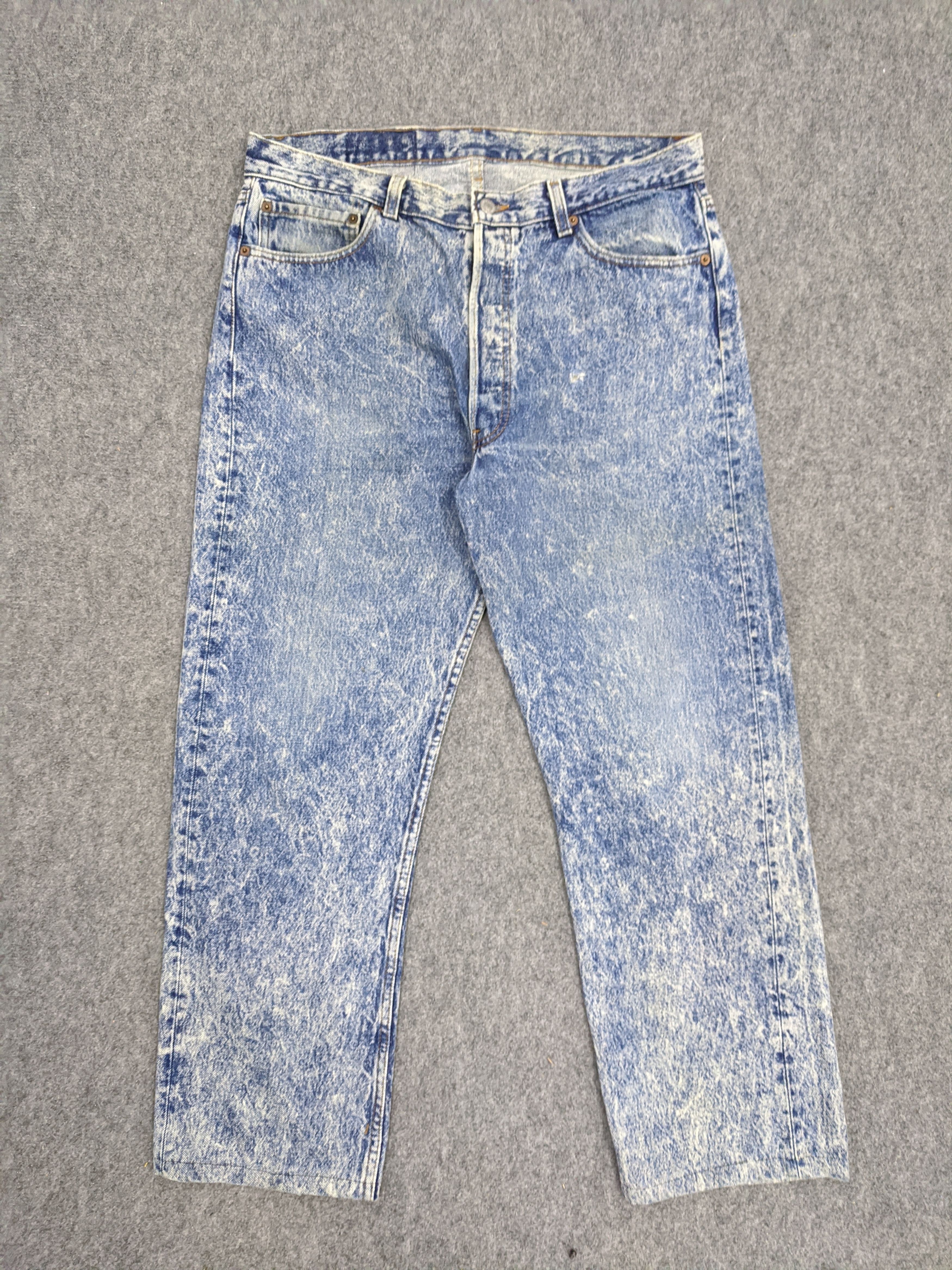 Levi's Vintage 90s Levis 501 Acid Wash Jeans DP0817 Size US 35 - 1 Thumbnail