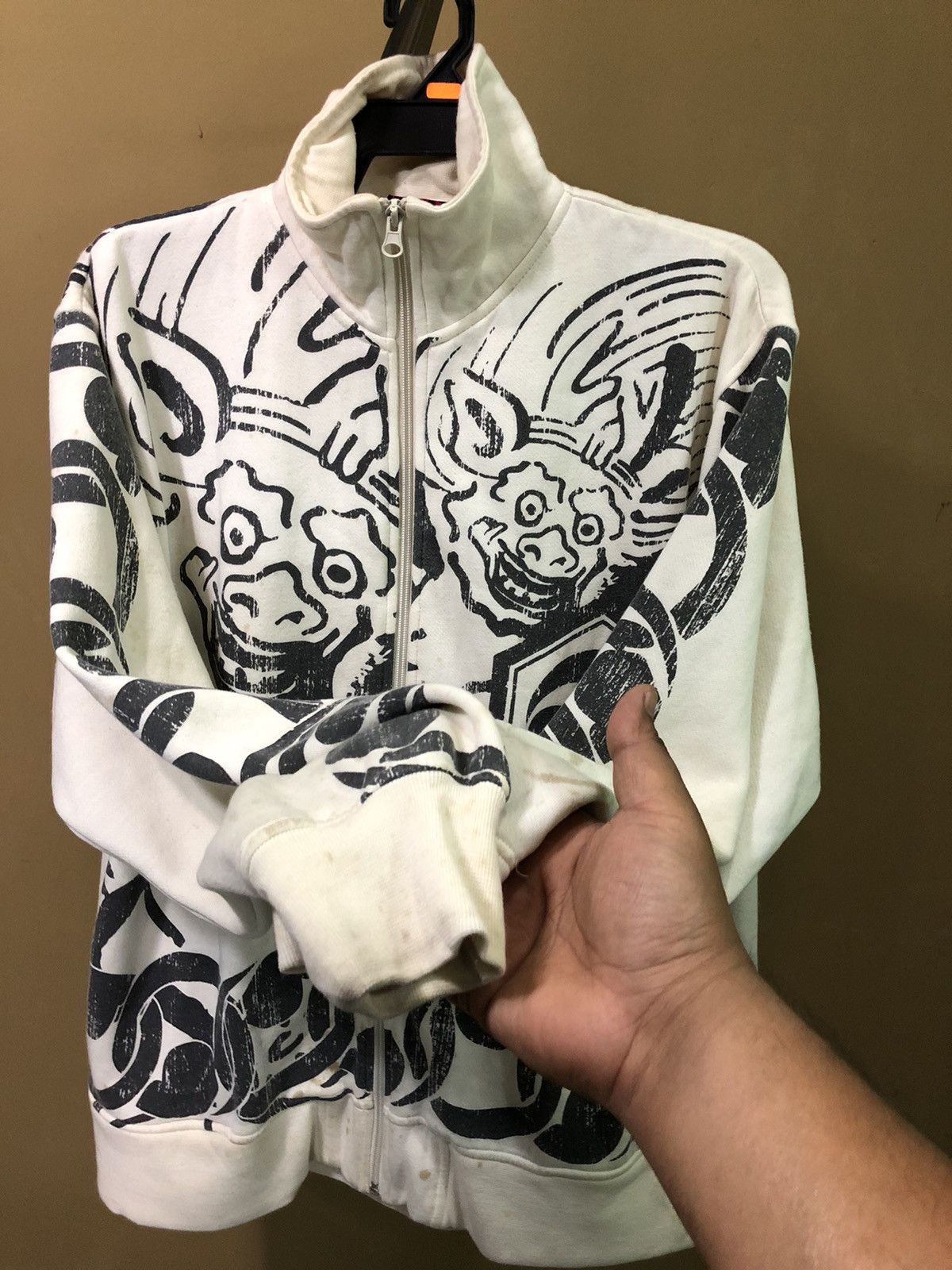 Japanese Brand × Vintage Karakuri Tamashi Full Print Zipper Jacket Size US L / EU 52-54 / 3 - 7 Thumbnail