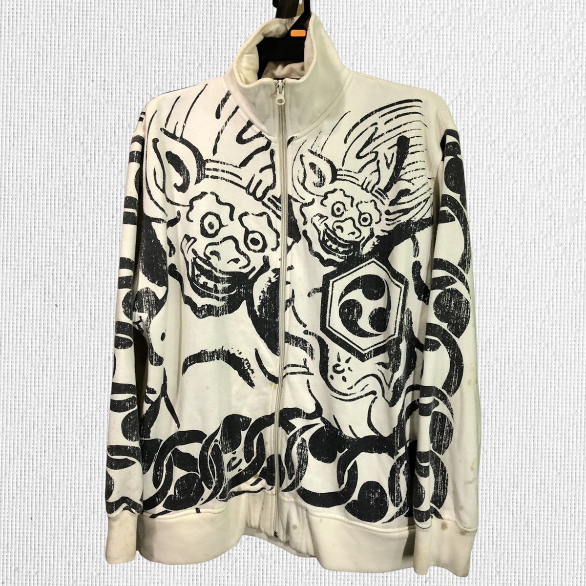 Japanese Brand × Vintage Karakuri Tamashi Full Print Zipper Jacket Size US L / EU 52-54 / 3 - 1 Thumbnail