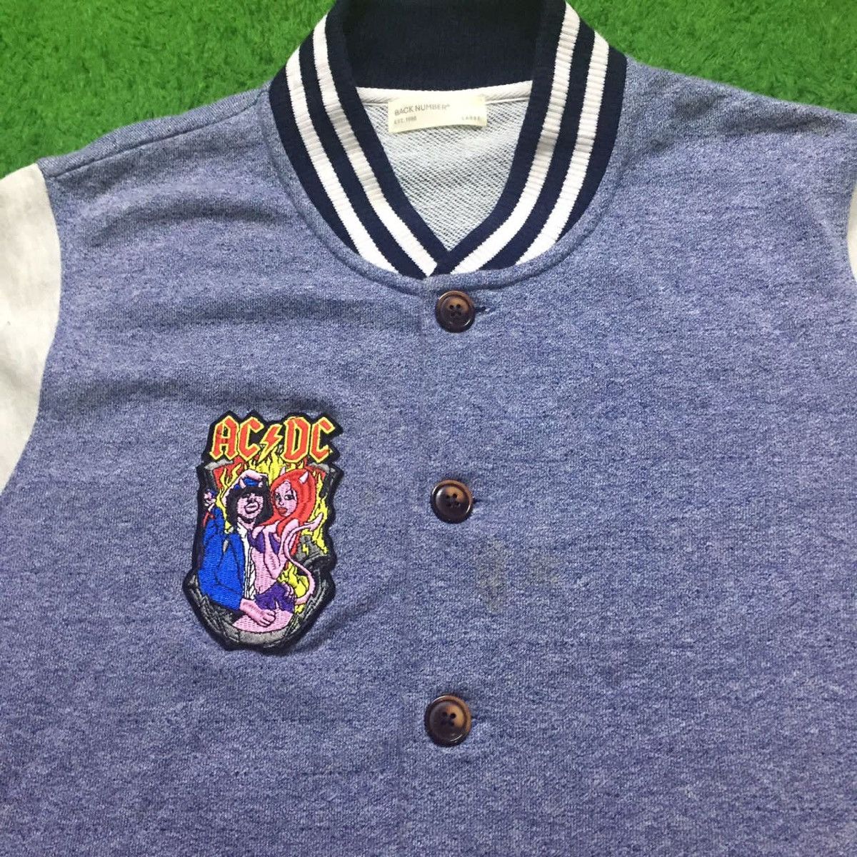 Band Tees × Japanese Brand Back Number Varsity Logo band ACDC Rare Size US M / EU 48-50 / 2 - 4 Thumbnail