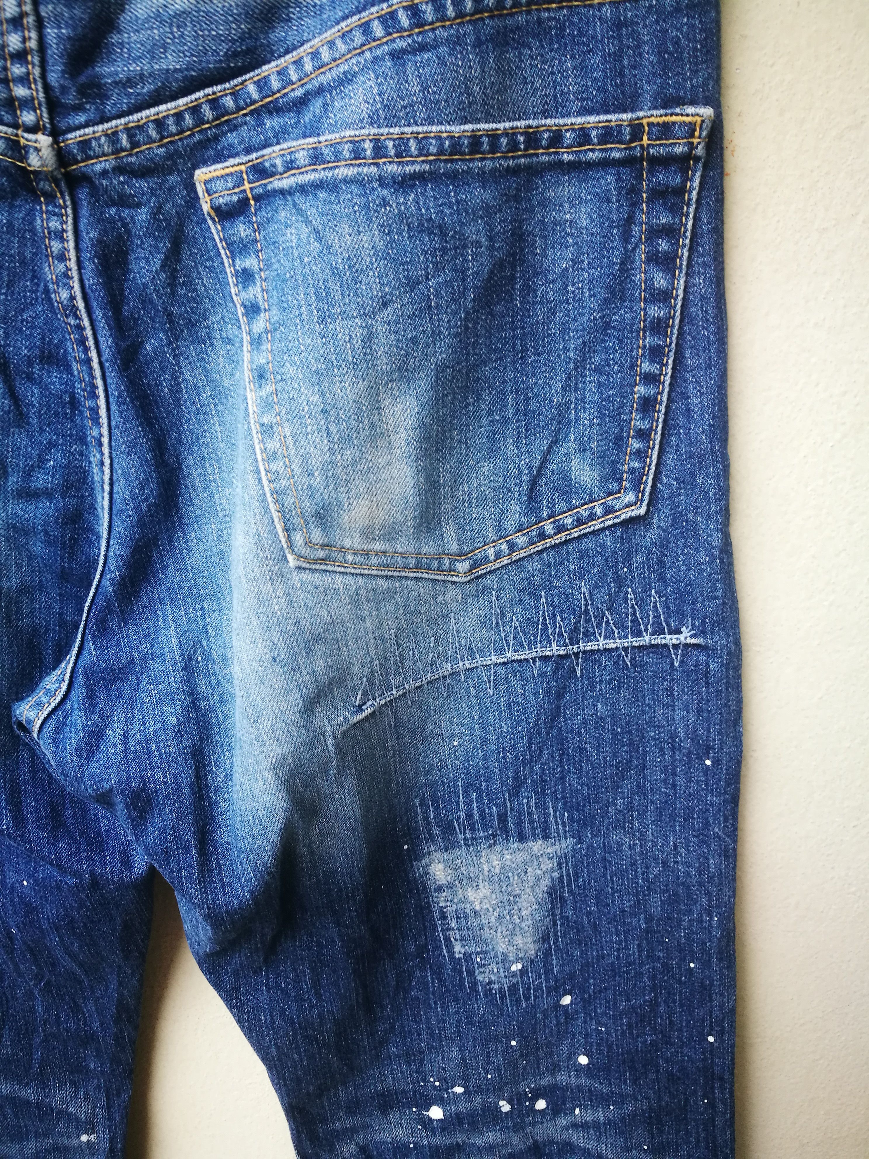 Japanese Brand × Takeo Kikuchi Takeo Kikuchi Distressed Painting Denim Size US 31 - 6 Thumbnail