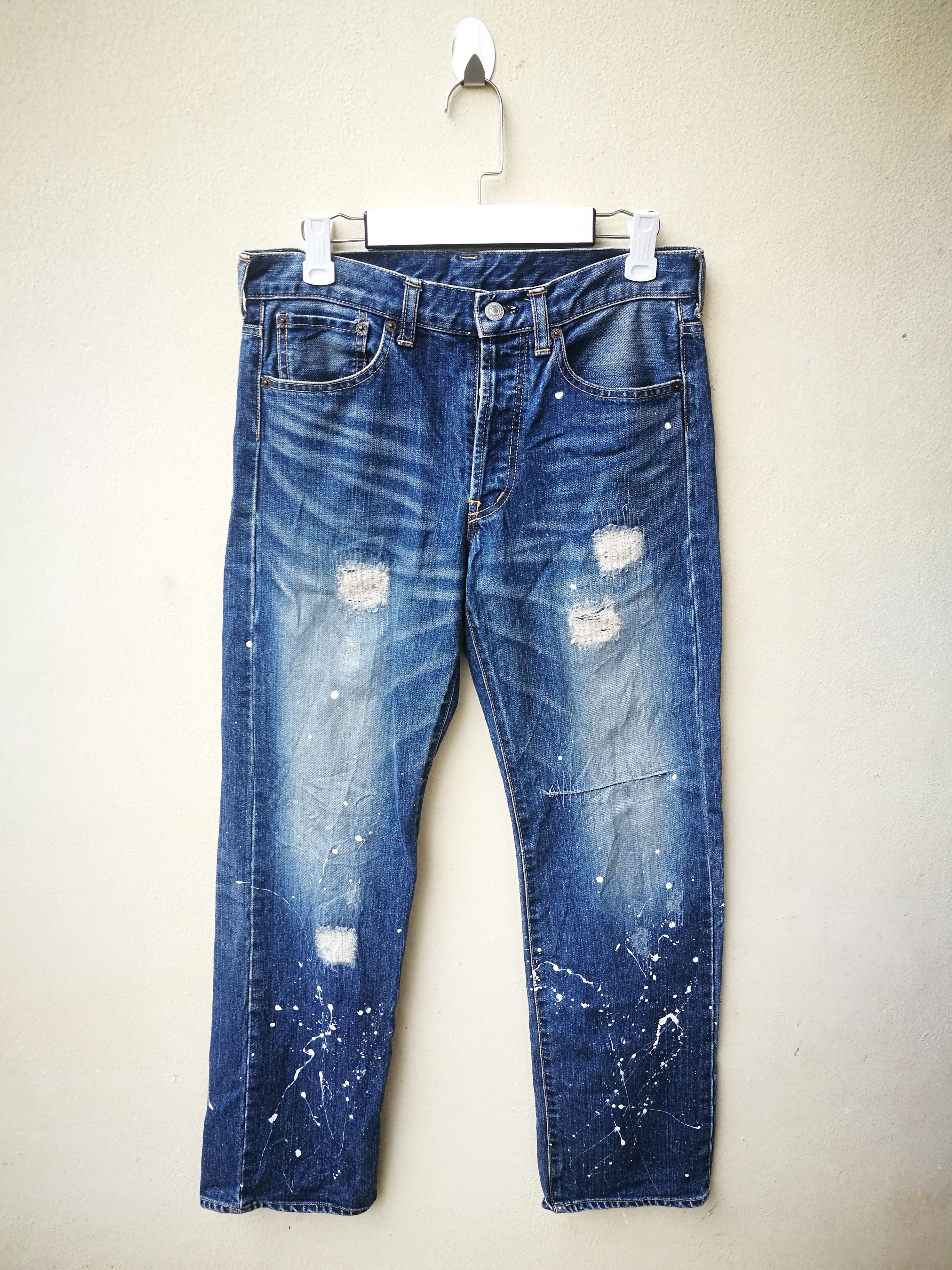 Japanese Brand × Takeo Kikuchi Takeo Kikuchi Distressed Painting Denim Size US 31 - 1 Thumbnail