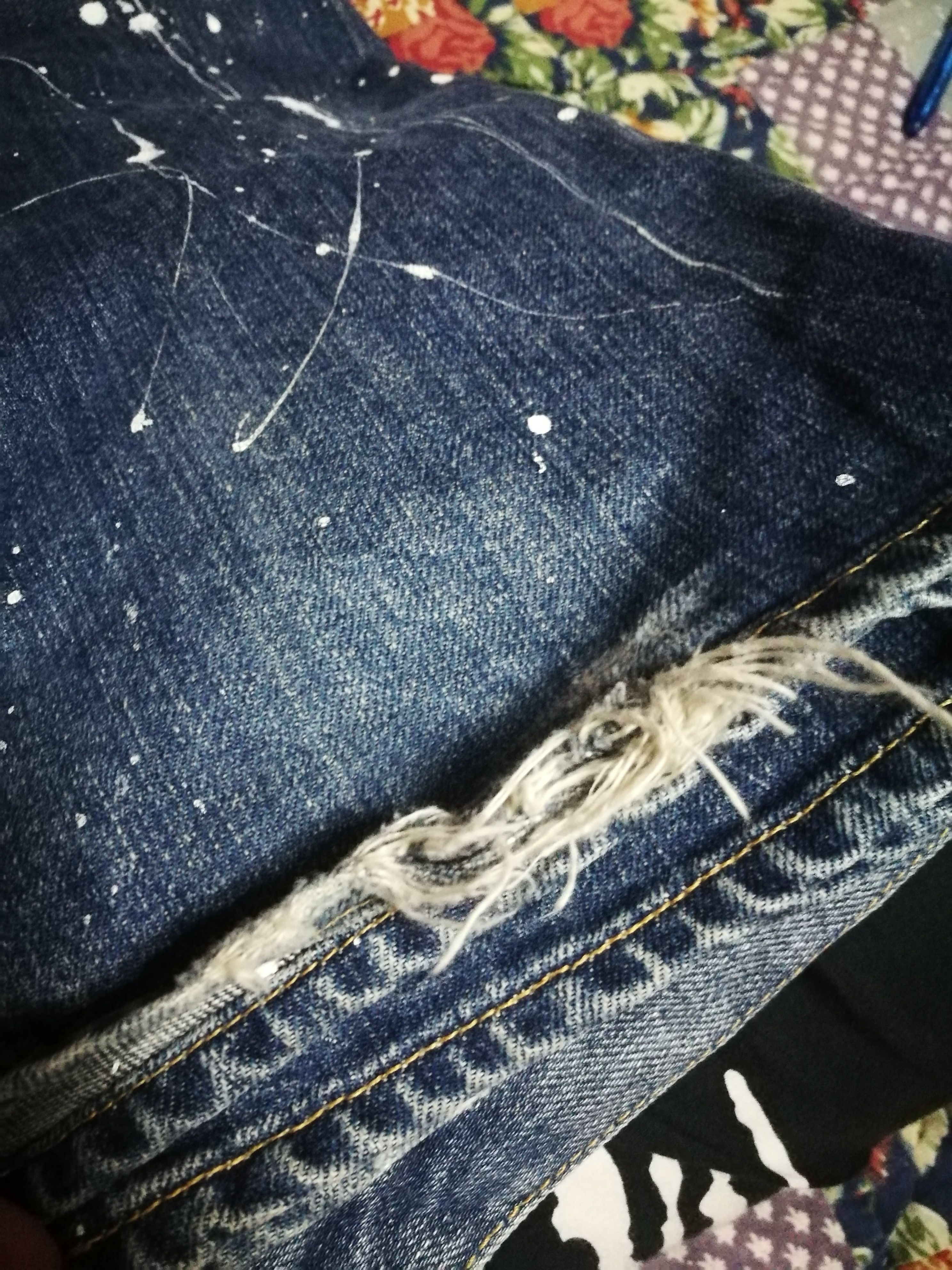 Japanese Brand × Takeo Kikuchi Takeo Kikuchi Distressed Painting Denim Size US 31 - 2 Thumbnail
