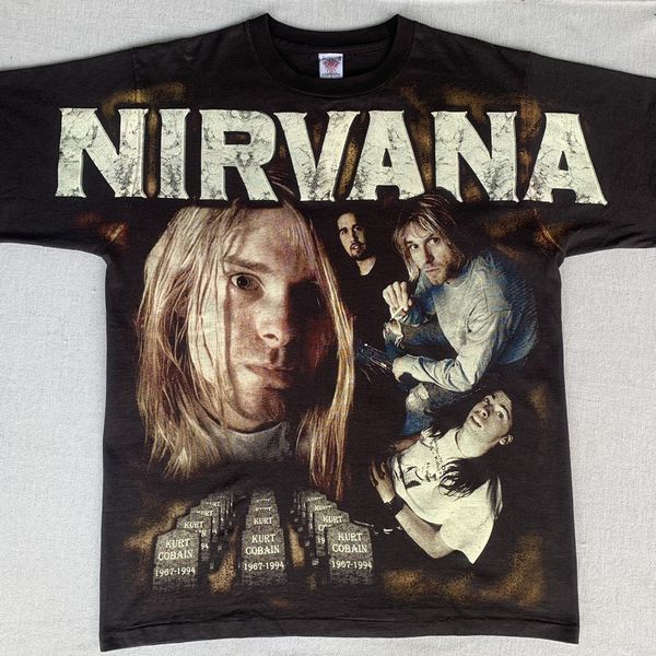 Nirvana Nirvana KURT COBAIN All Over Print RARE Mexican T Shirt XL