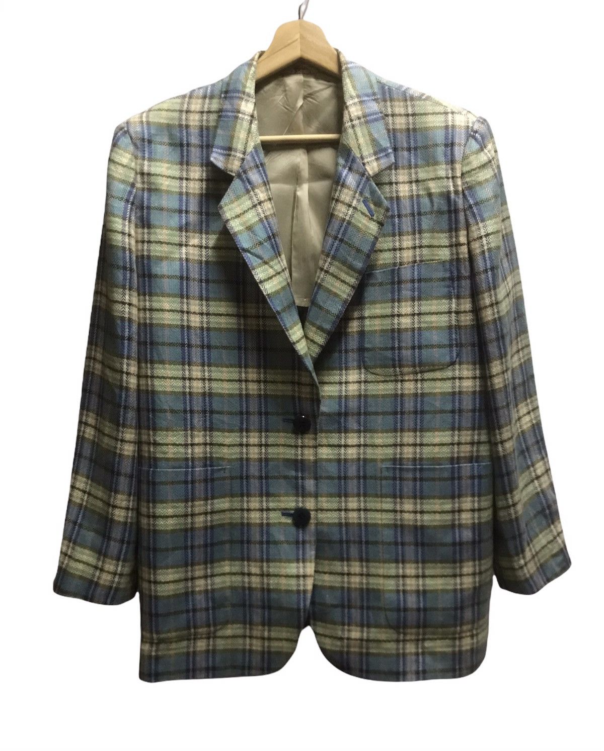 Japanese Brand × Kenzo Composition By Kenzo Plaid Blazer Size US S / EU 44-46 / 1 - 2 Thumbnail