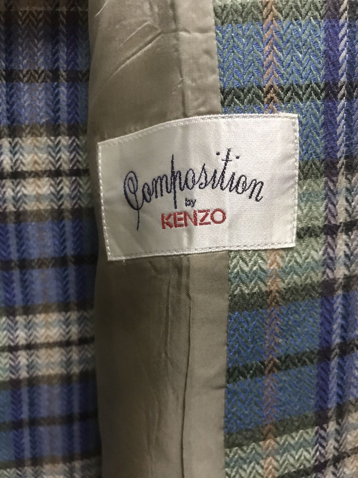 Japanese Brand × Kenzo Composition By Kenzo Plaid Blazer Size US S / EU 44-46 / 1 - 12 Thumbnail