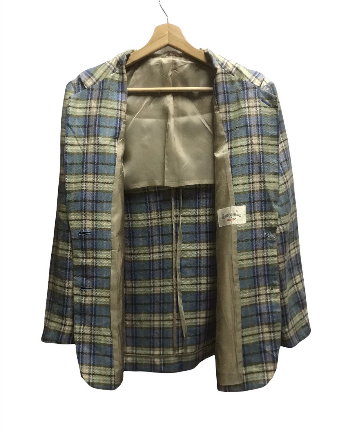 Japanese Brand × Kenzo Composition By Kenzo Plaid Blazer Size US S / EU 44-46 / 1 - 11 Thumbnail