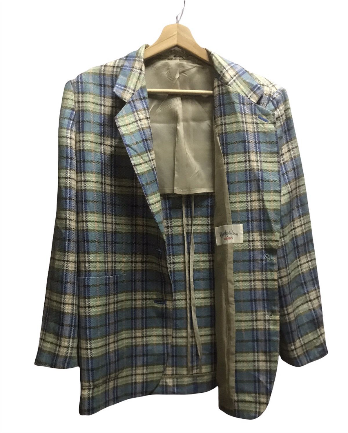 Japanese Brand × Kenzo Composition By Kenzo Plaid Blazer Size US S / EU 44-46 / 1 - 1 Thumbnail