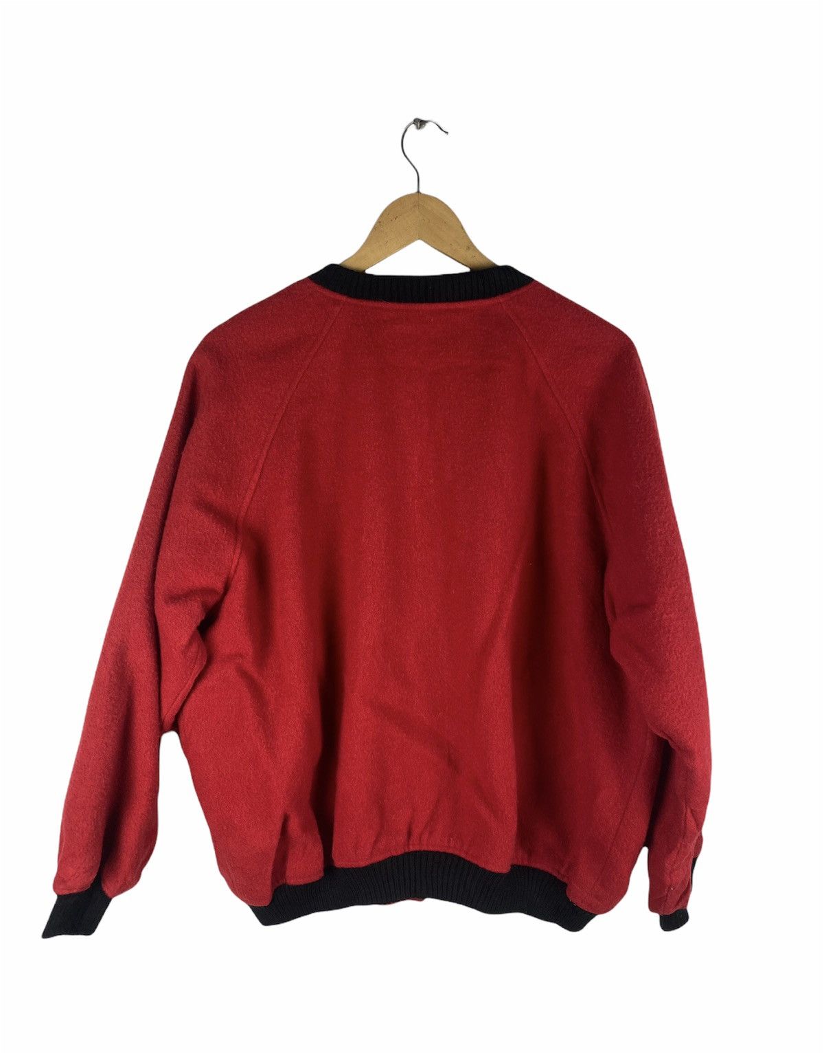 Vintage Jive Vintage Red Varsity Bomber Jacket - Retro Wool Blend Size US L / EU 52-54 / 3 - 2 Thumbnail