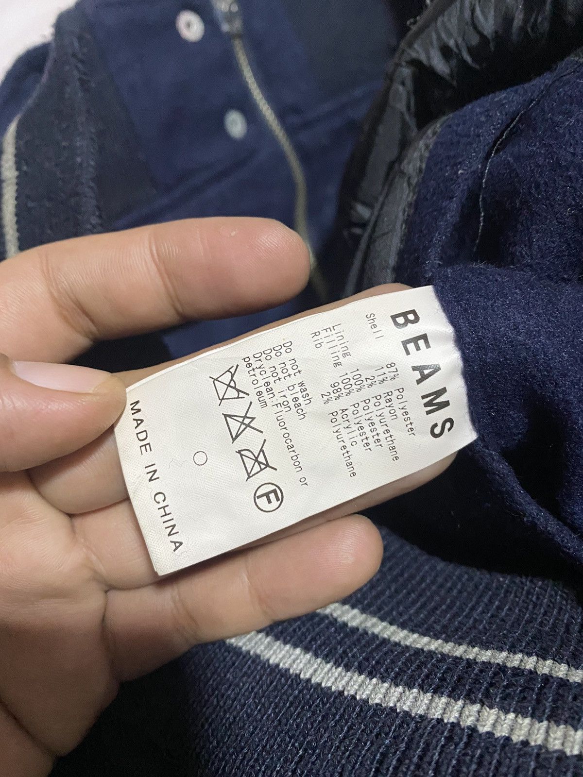 Beams Plus × Japanese Brand Vintage Beams Varsity Hooded Jacket - Navy Blue and Black Size US M / EU 48-50 / 2 - 9 Thumbnail