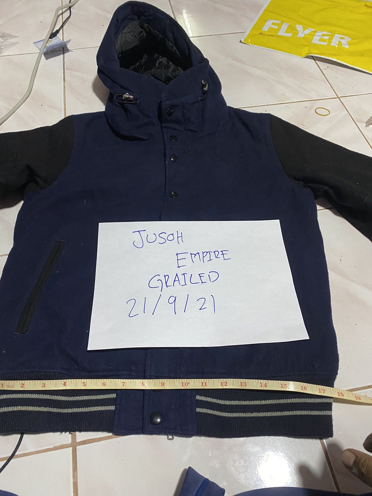 Beams Plus × Japanese Brand Vintage Beams Varsity Hooded Jacket - Navy Blue and Black Size US M / EU 48-50 / 2 - 8 Thumbnail