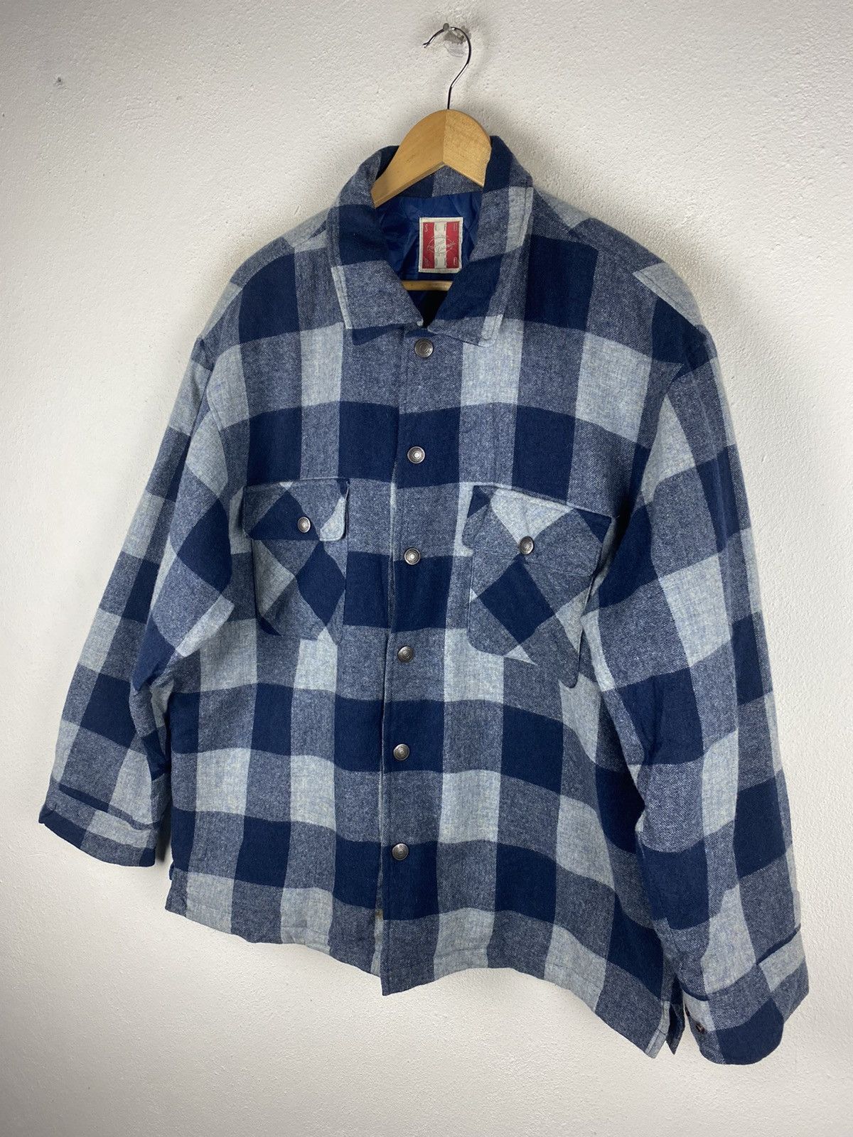 Vintage Sabu Roku Buffalo Plaid Heavy Flannel Overshirt 1970s Style Size US L / EU 52-54 / 3 - 5 Thumbnail