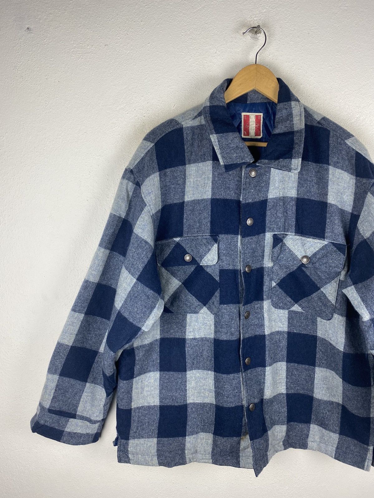 Vintage Sabu Roku Buffalo Plaid Heavy Flannel Overshirt 1970s Style Size US L / EU 52-54 / 3 - 4 Thumbnail