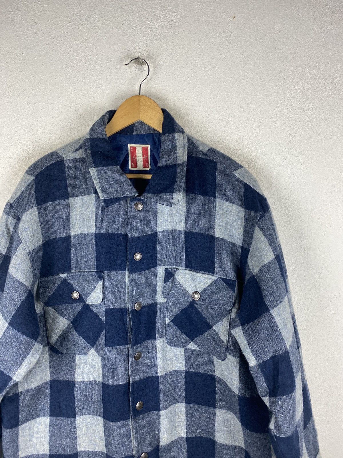 Vintage Sabu Roku Buffalo Plaid Heavy Flannel Overshirt 1970s Style Size US L / EU 52-54 / 3 - 6 Thumbnail