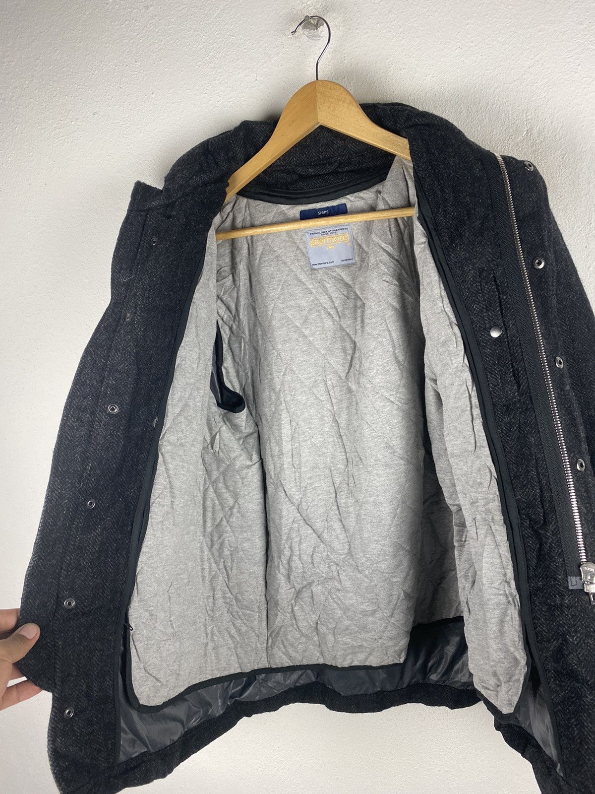 Japanese Brand × SHIPS SHIPS Herringbone Wool Jacket with Thermore Insulation Size US M / EU 48-50 / 2 - 8 Thumbnail