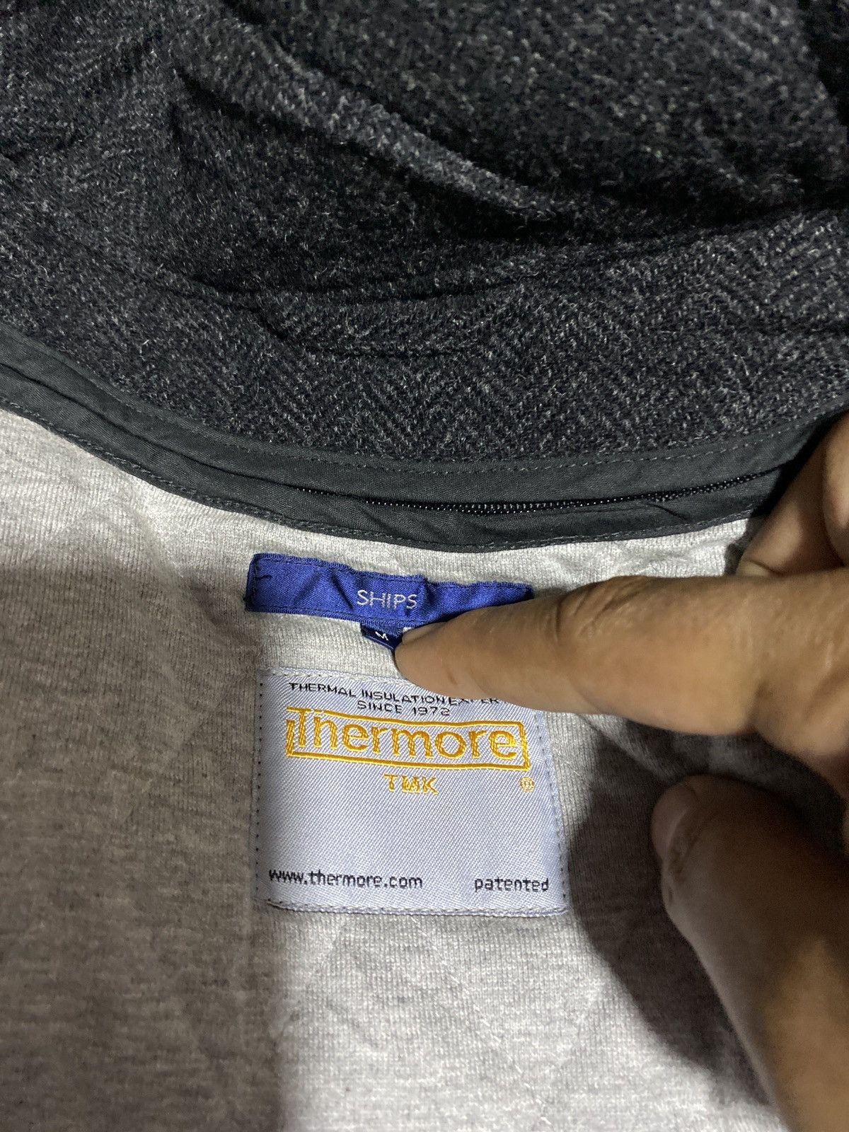 Japanese Brand × SHIPS SHIPS Herringbone Wool Jacket with Thermore Insulation Size US M / EU 48-50 / 2 - 9 Thumbnail