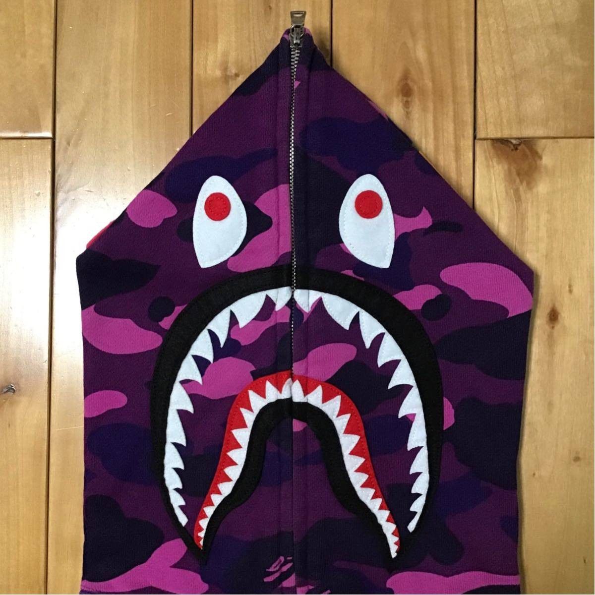 Bape BAPE purple camo x purple shark full zip hoodie Size US L / EU 52-54 / 3 - 2 Preview