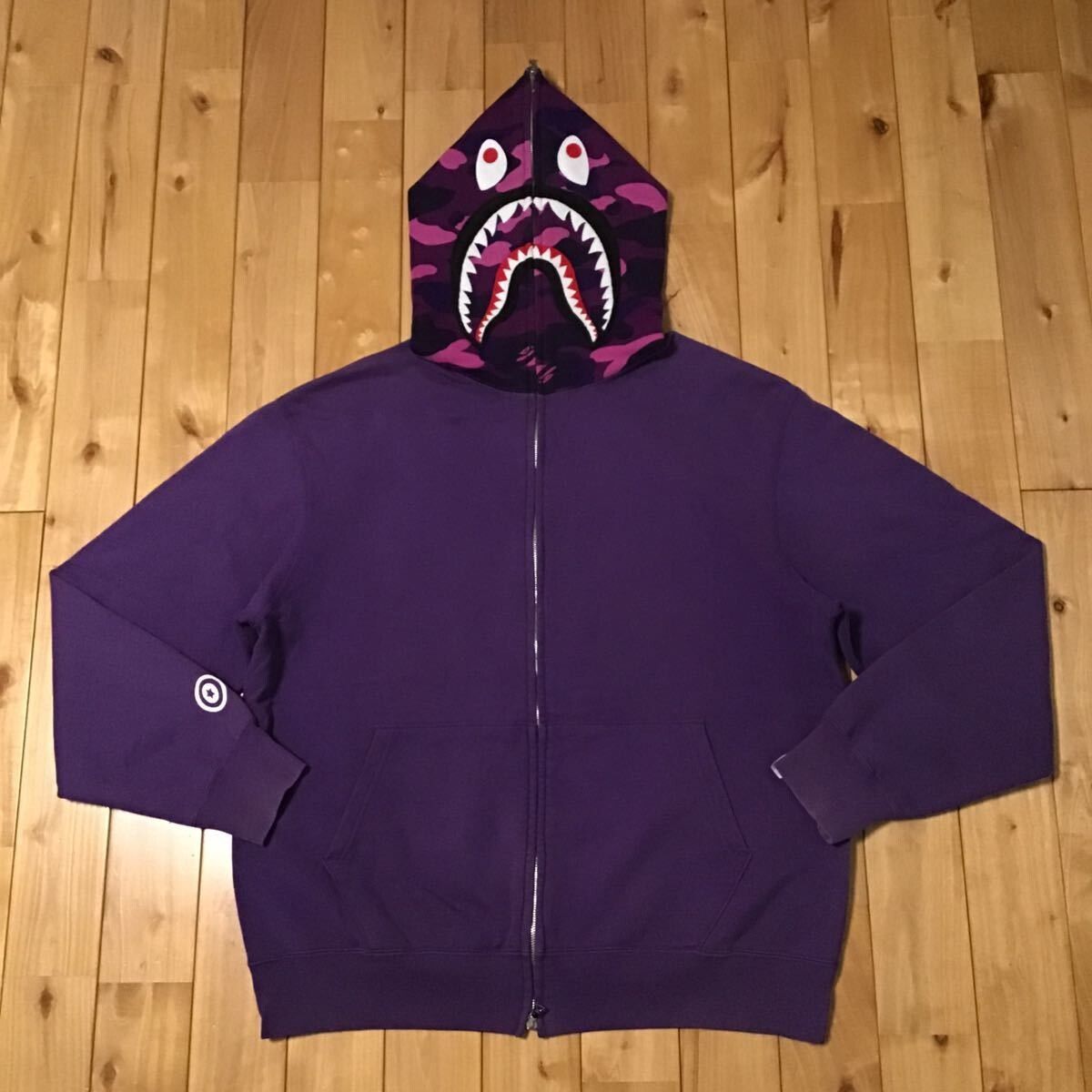Bape BAPE purple camo x purple shark full zip hoodie Size US L / EU 52-54 / 3 - 1 Preview