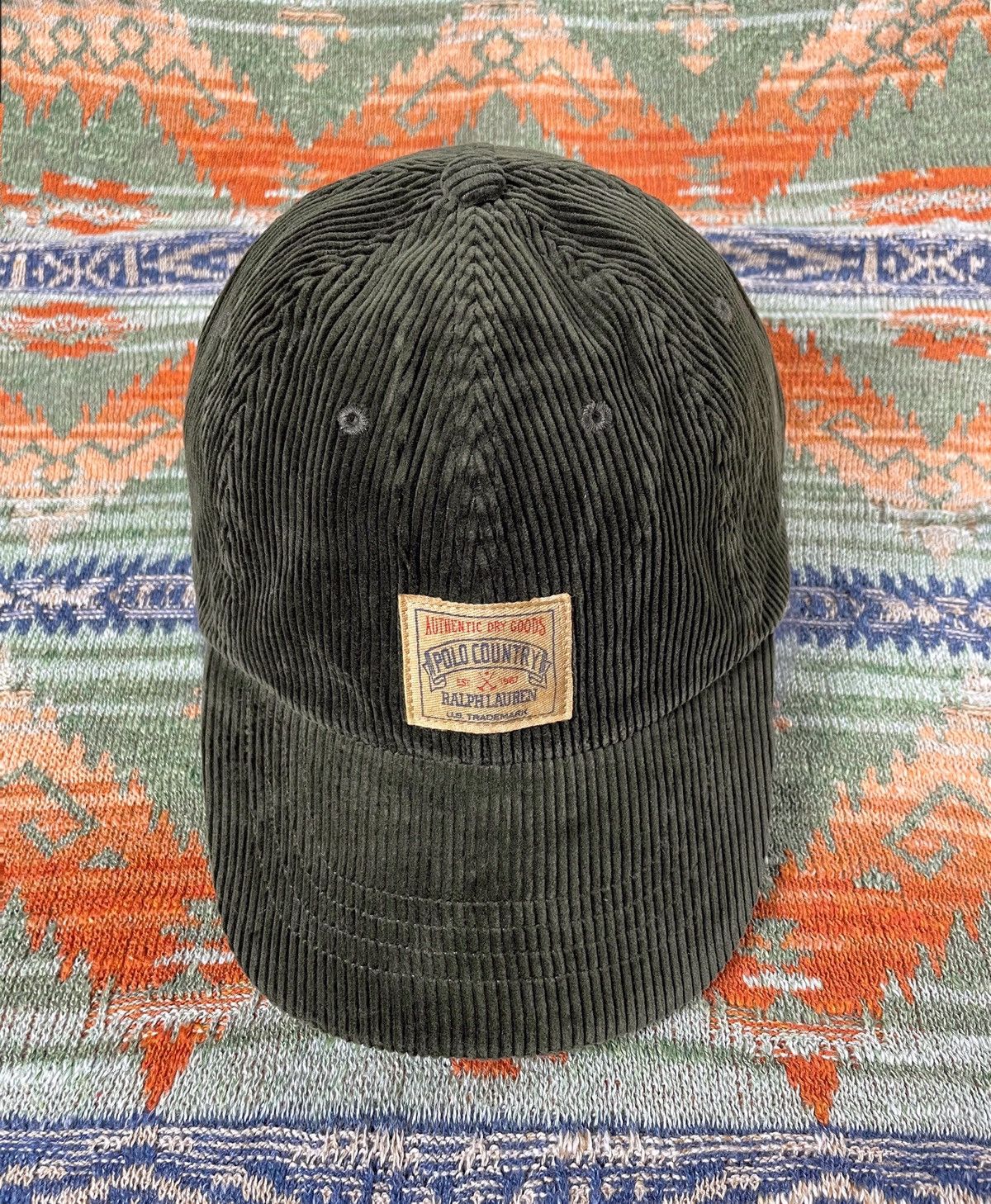 Vintage Polo Country Cap by Ralph hotsell Lauren Corduroy Hat Olive New Without Tags