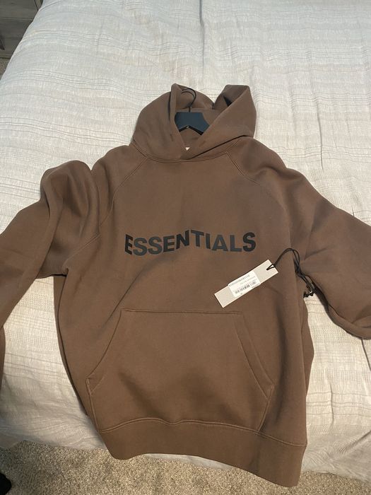 Fear of God Fear of God Essentials hoodie Brown/Rain drum Grailed