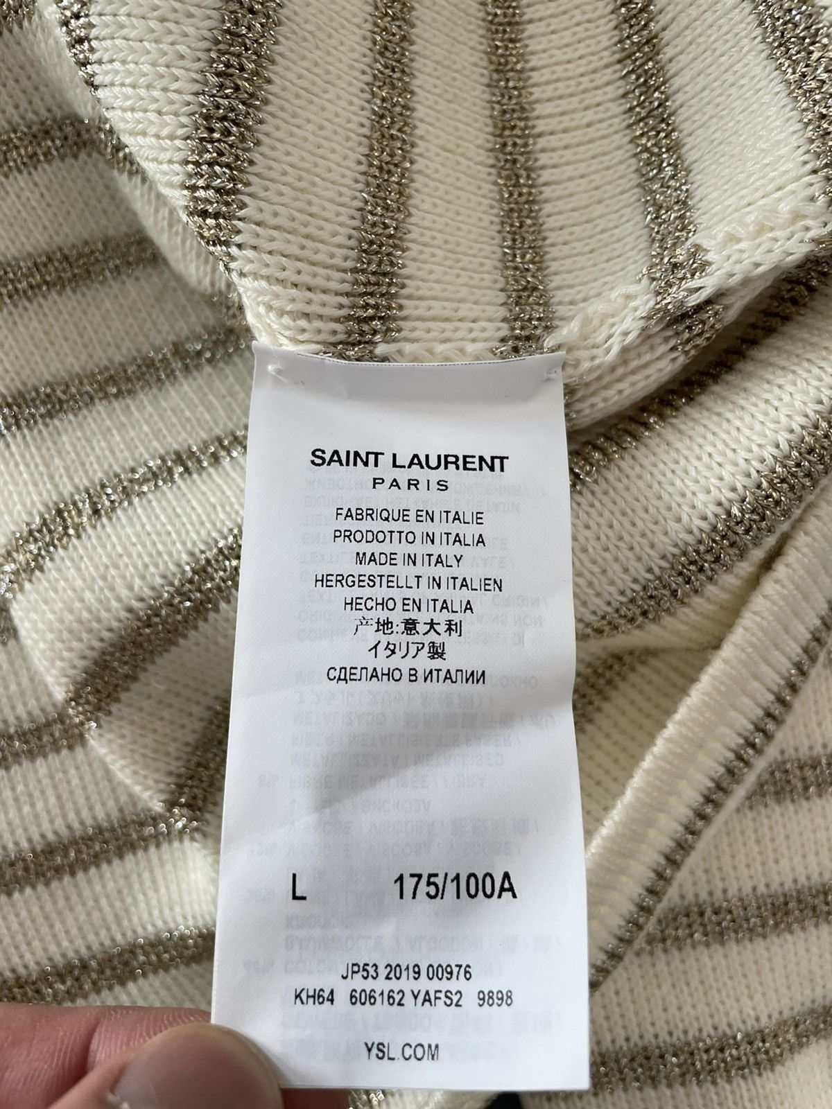 Saint Laurent Paris × Yves Saint Laurent Saint Laurent Brand New Super Runway Lurex Celebrity Sweater Size US L / EU 52-54 / 3 - 5 Thumbnail