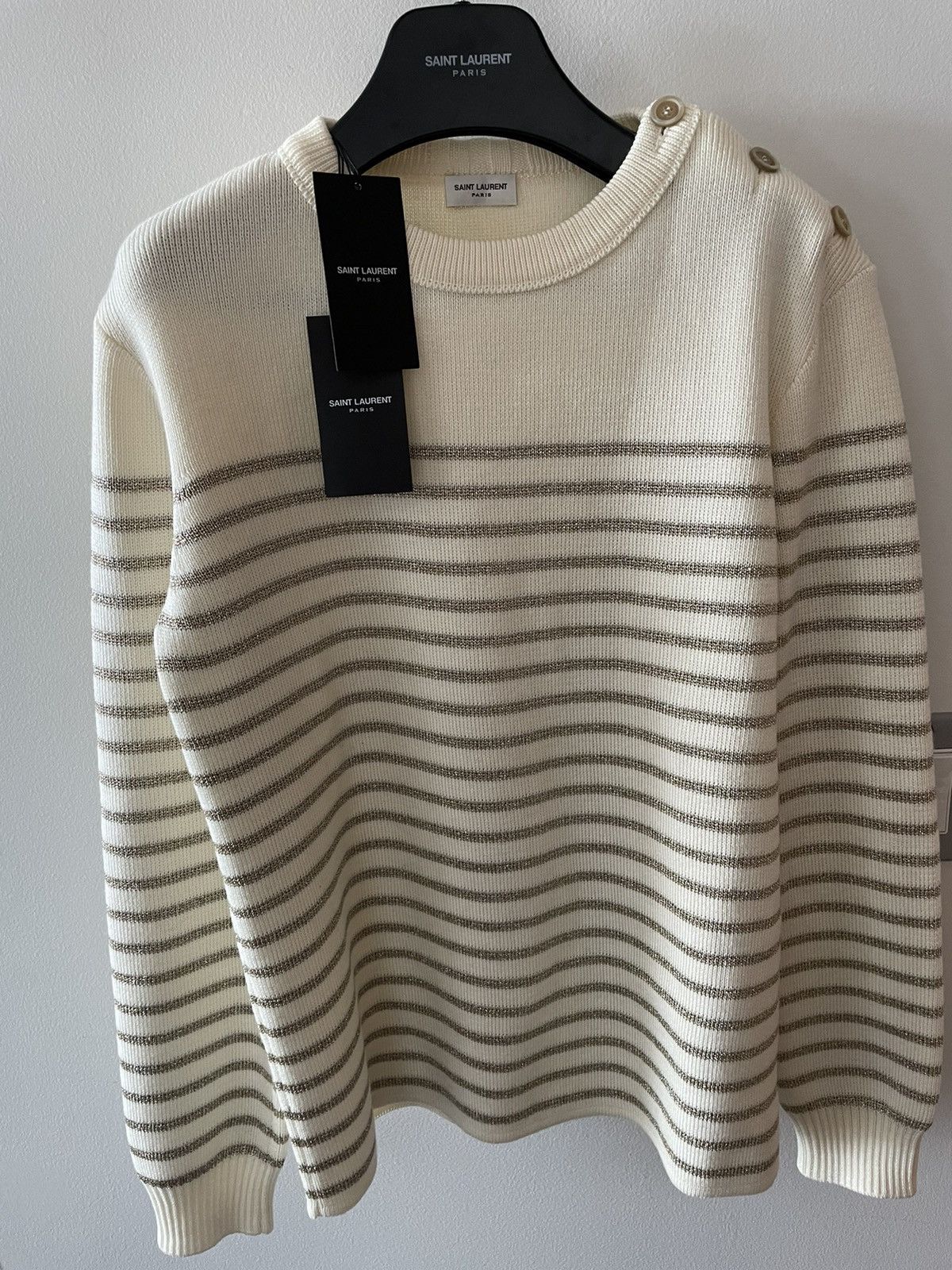 Saint Laurent Paris × Yves Saint Laurent Saint Laurent Brand New Super Runway Lurex Celebrity Sweater Size US L / EU 52-54 / 3 - 10 Thumbnail